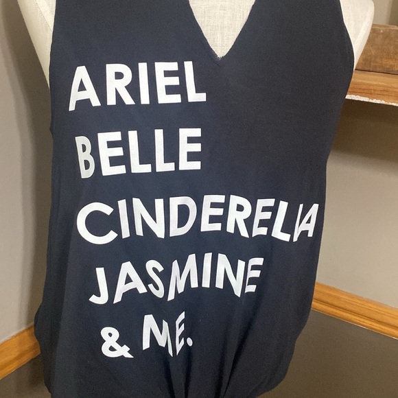 Disney princess black & white tank top knot tie size S NWT - Picture 3 of 6